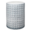 Pemberly Row Modern Coastal Ceramic Side Table in Blue/White