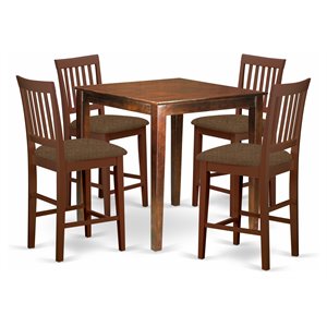 Pemberly Row 5-piece Traditional Wood Dining Set in Mahogany