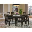 Pemberly Row 7-piece Dining Set with Leather Seat in Cappuccino