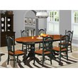 Pemberly Row Modern 7-piece Wood Dining Room Set in Black/Cherry