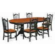 Pemberly Row Modern 7-piece Wood Dining Room Set in Black/Cherry