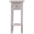 Pemberly Row Cottage Narrow Wood Side Table in Distressed Light Gray