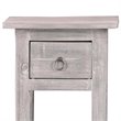 Pemberly Row Cottage Narrow Wood Side Table in Distressed Light Gray
