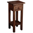 Pemberly Row Cottage Narrow Wood Side Table in Raftwood Brown/Antique Iron