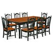 Pemberly Row Contemporary 9-piece Wood Dining Set in Black/Cherry