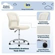 Pemberly Row Armless Desk Chair with Breathable Lightweight Mesh Back Cream