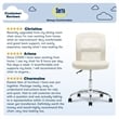 Pemberly Row Armless Desk Chair with Breathable Lightweight Mesh Back Cream