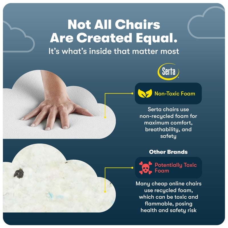 Pemberly Row Armless Desk Chair with Breathable Lightweight Mesh Back Cream