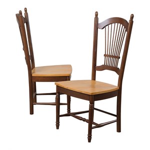 Pemberly Row Modern 18&quot Wood Dining Chairs in Nutmeg (Set of 2)