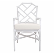 Pemberly Row Contemporary Rattan Dining Side Arm Chair White