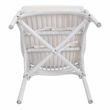 Pemberly Row Contemporary Rattan Dining Side Arm Chair White