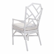 Pemberly Row Contemporary Rattan Dining Side Arm Chair White