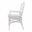 Pemberly Row Contemporary Rattan Dining Side Arm Chair White