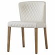 Pemberly Row Faux Leather Dining Side Chair in Off White (Set of 2)