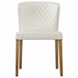 Pemberly Row Faux Leather Dining Side Chair in Off White (Set of 2)