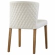 Pemberly Row Faux Leather Dining Side Chair in Off White (Set of 2)