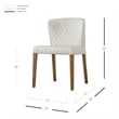 Pemberly Row Faux Leather Dining Side Chair in Off White (Set of 2)