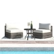 Pemberly Row 2PC Wicker / Rattan Seating Group w/Cushions in Gray