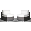 Pemberly Row 2PC Wicker / Rattan Seating Group w/Cushions in Gray