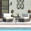 Pemberly Row 2PC Wicker / Rattan Seating Group w/Cushions in Gray