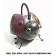 Pemberly Row Tin Metal and Iron Ladybug Watering Can Figurine in Multi-Color
