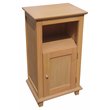 Pemberly Row Shaker Solid Mahogany Wood Side Table Cabinet in Light Walnut
