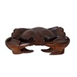 Pemberly Row Teak and Mahogany Solid Wood King Crab Statue in Dark Brown