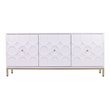 Pemberly Row Contemporary 3-Door Accent Cabinet in Antique White