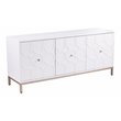 Pemberly Row Contemporary 3-Door Accent Cabinet in Antique White