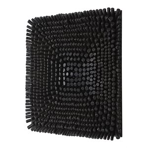 Pemberly Row Contemporary Beech Wood and Fir Wall Panel in Satin Black