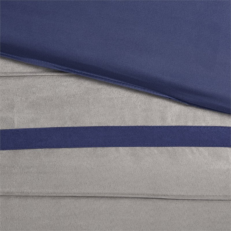 Pemberly Row 7-Piece Polyester Microsuede Comforter Set in Blue