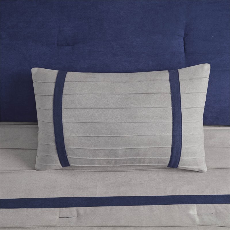 Pemberly Row 7-Piece Polyester Microsuede Comforter Set in Blue
