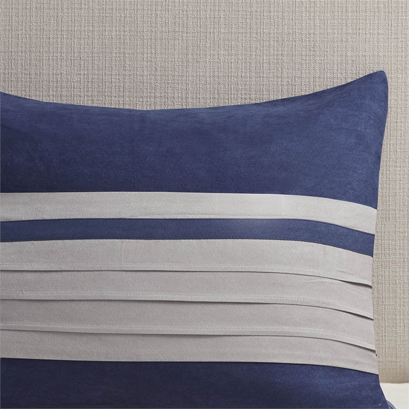 Pemberly Row 7-Piece Polyester Microsuede Comforter Set in Blue