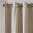 Pemberly Row Mirage Fabric Knitted Jacquard Total Blackout Window Panel in Beige