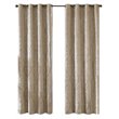 Pemberly Row Mirage Fabric Knitted Jacquard Total Blackout Window Panel in Beige