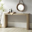 Pemberly Row Contemporary Solid Wood Console Table in Natural/Wheat