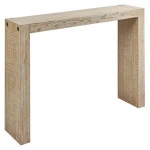 Pemberly Row Contemporary Solid Wood Console Table in Natural/Wheat