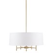 Pemberly Row Transitional Fabric and Metal Chandelier in Gold/White