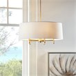 Pemberly Row Transitional Fabric and Metal Chandelier in Gold/White