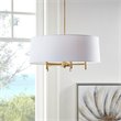 Pemberly Row Transitional Fabric and Metal Chandelier in Gold/White