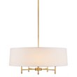 Pemberly Row Transitional Fabric and Metal Chandelier in Gold/White