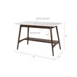 Pemberly Row Mid-Century MDF Rubber Wood Desk in Off White/Pecan