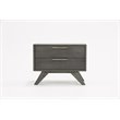 Pemberly Row Modern Wood and Stainless Steel Bedroom Nightstand in Gray