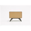 Pemberly Row Modern Wood and Stainless Steel Bedroom Nightstand in Gray
