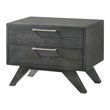 Pemberly Row Modern Wood and Stainless Steel Bedroom Nightstand in Gray