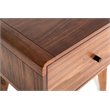 Pemberly Row Mid-Century Wood and Stainless Steel Nightstand in Walnut