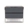 Pemberly Row Wood and Stainless Steel Bedroom Nightstand in Gray Oak