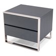 Pemberly Row Wood and Stainless Steel Bedroom Nightstand in Gray Oak