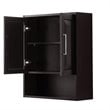 Pemberly Row Wood Wall-Mounted Storage Cabinet in Espresso/Chrome
