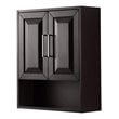 Pemberly Row Wood Wall-Mounted Storage Cabinet in Espresso/Chrome